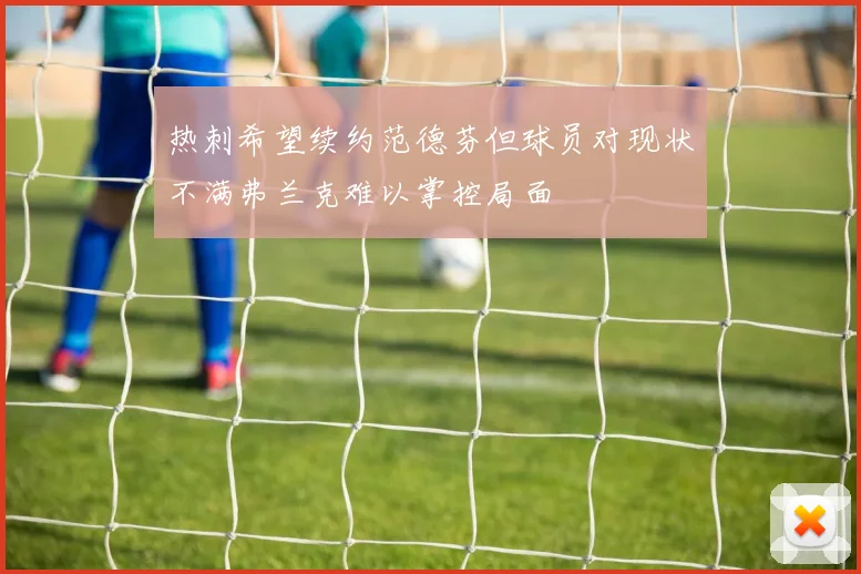 热刺希望续约范德芬但球员对现状不满弗兰克难以掌控局面